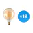 Mehrfachpackung 18x LED E27 Globe Fadenlampe Messing 125mm 7.2W 630lm - 822  | Ersatz für 60W
