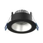 Spot LED Ares Profond ring Noir 6W 540lm 927-940 3CCT - avec Inner Cercle  Argent | Diamètre 68mm